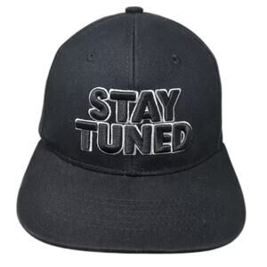 Black Eagle Stay Tuned 3D Embroidery Hat Black White Snapback Adjustable OS